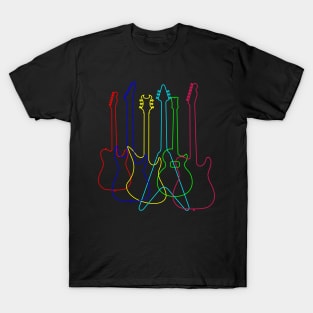 'Different Colored Guitars' Cool Guitar Gift T-Shirt